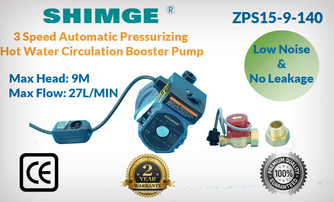 Shimge Zps 3 Speed Auto Pressurizing Hot Water Circulation Pump Wth
